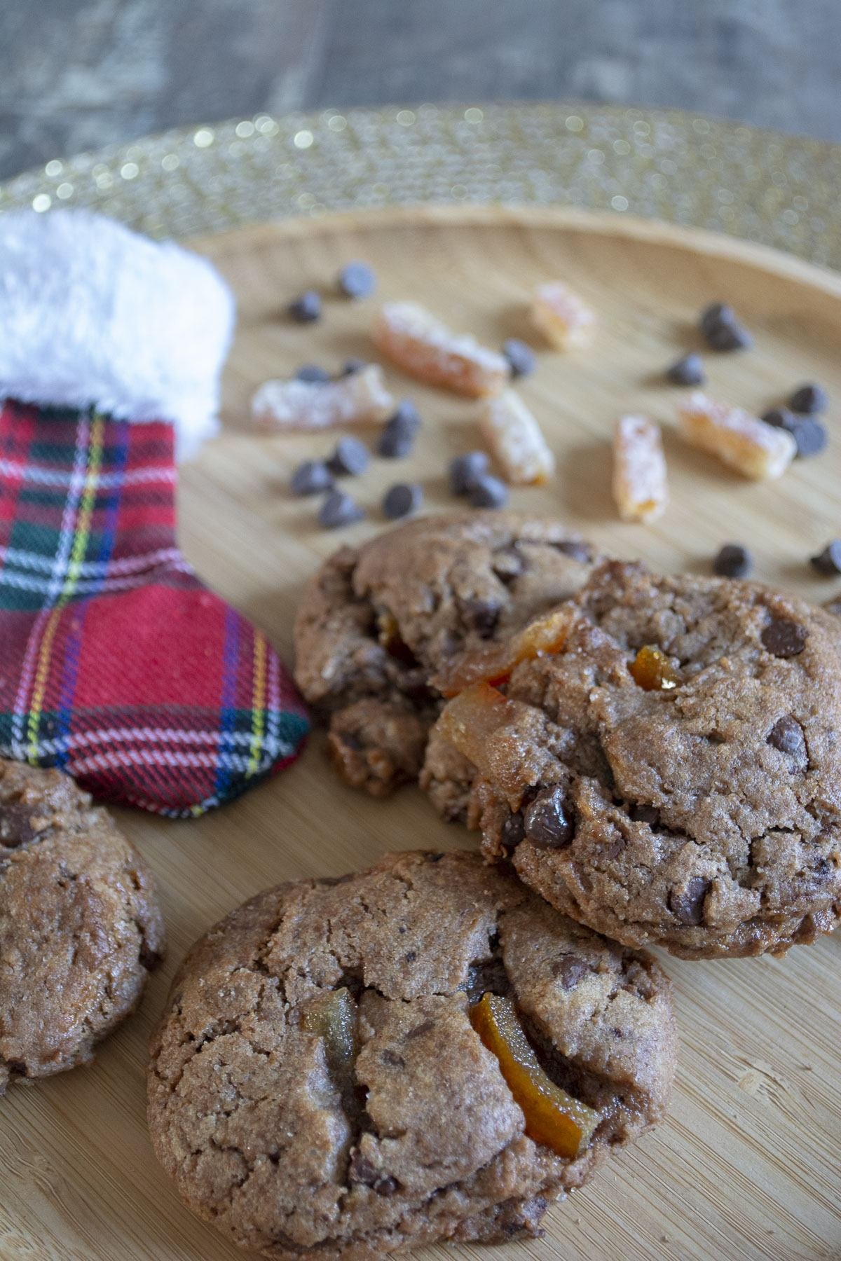 Cookies au chocolat et orange confite