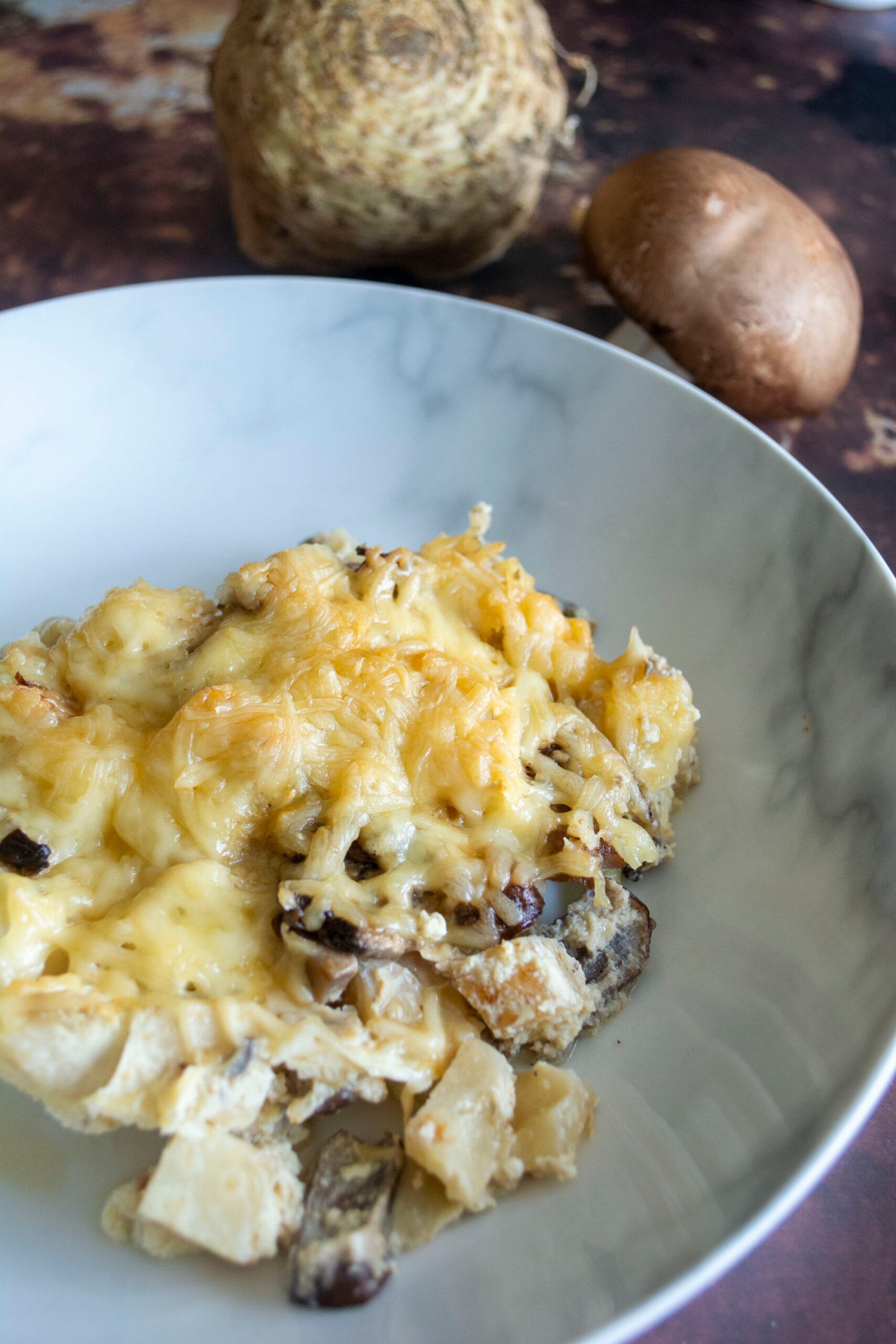 Gratin de champignons et de célerirave Recette cétogène